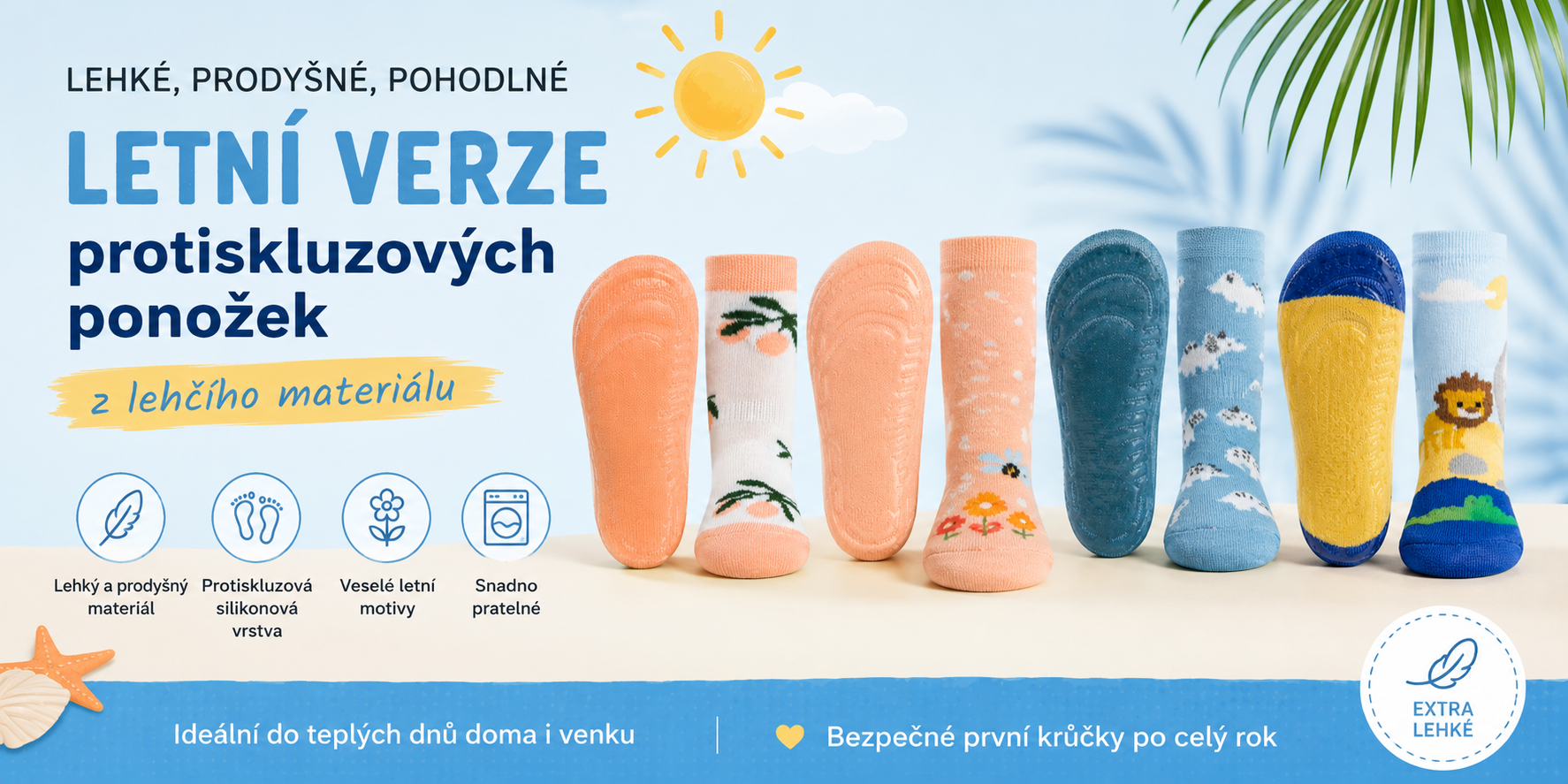 LETNÍ VERZE protiskluzových ponožek