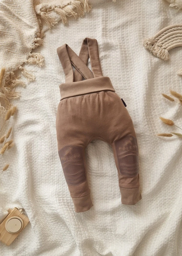 POLEZU+ Protiskluzové kalhoty s kšandami 2v1 - BÉŽOVÁ