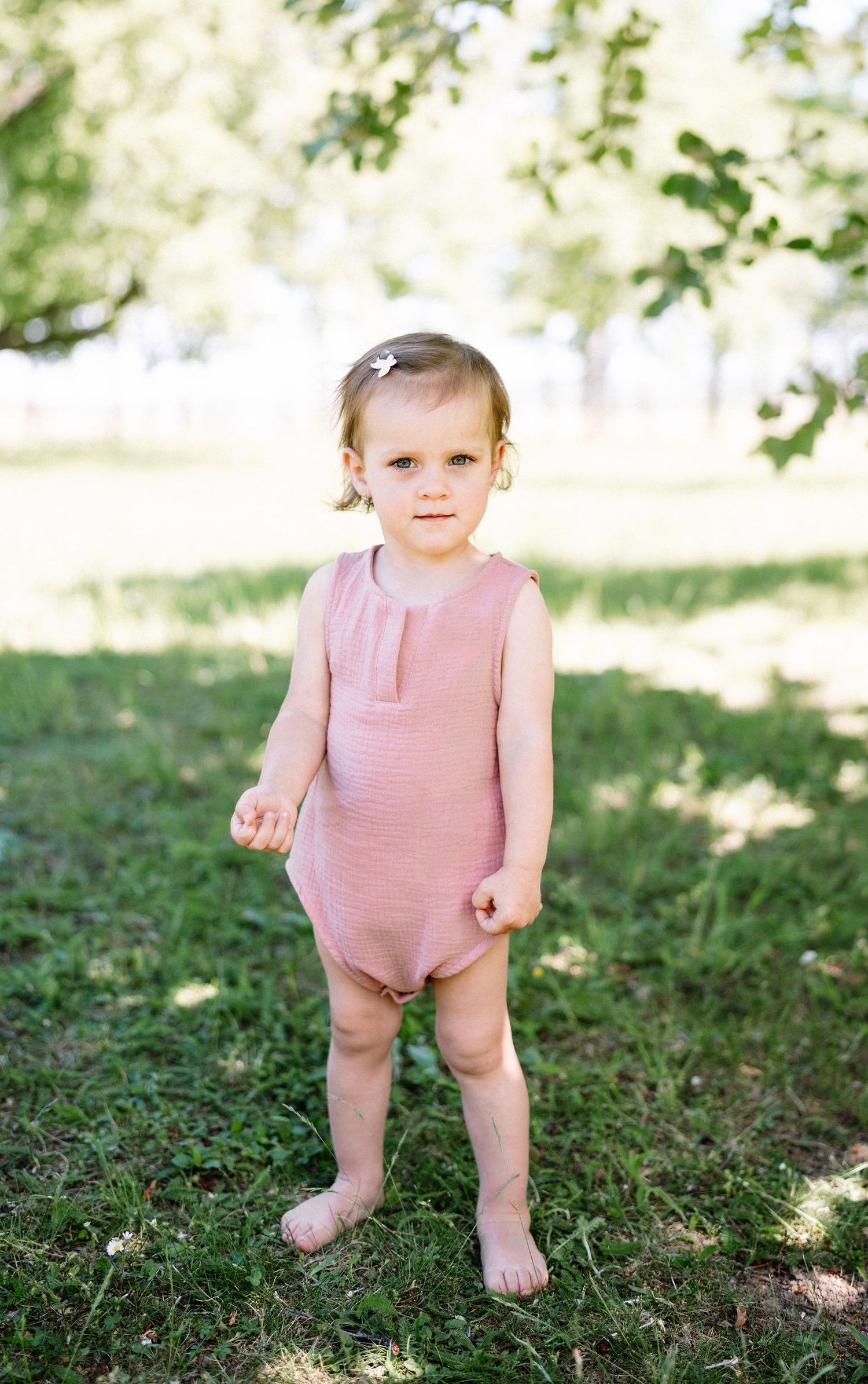 Mušelínové dětské body - STARORŮŽOVÁ