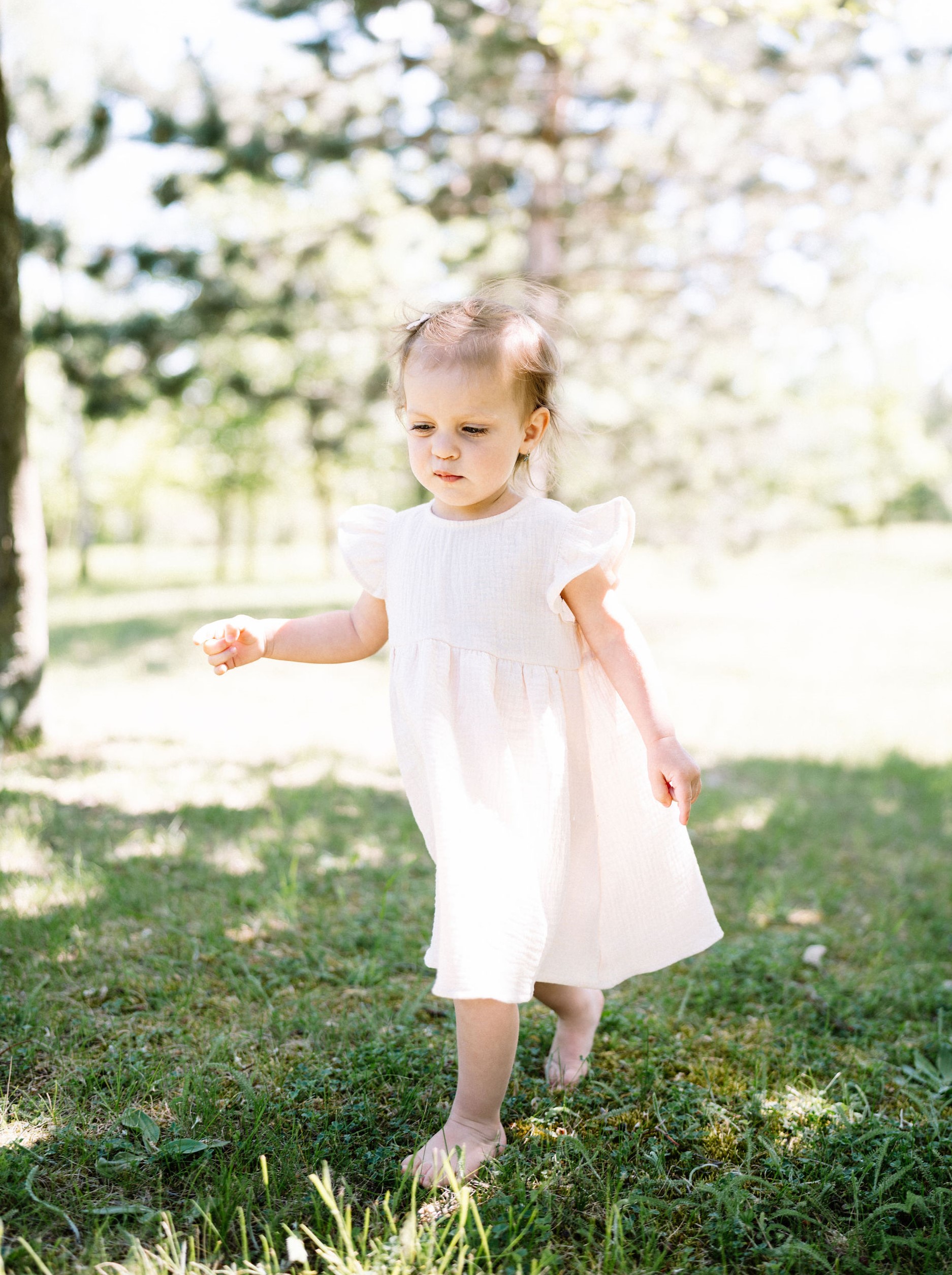 Mušelínové dětské šaty - SMETANOVÁ