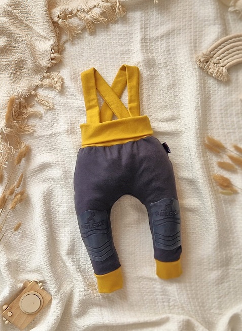 POLEZU+ Protiskluzové kalhoty s kšandami 2v1 - HOŘČICOVÁ