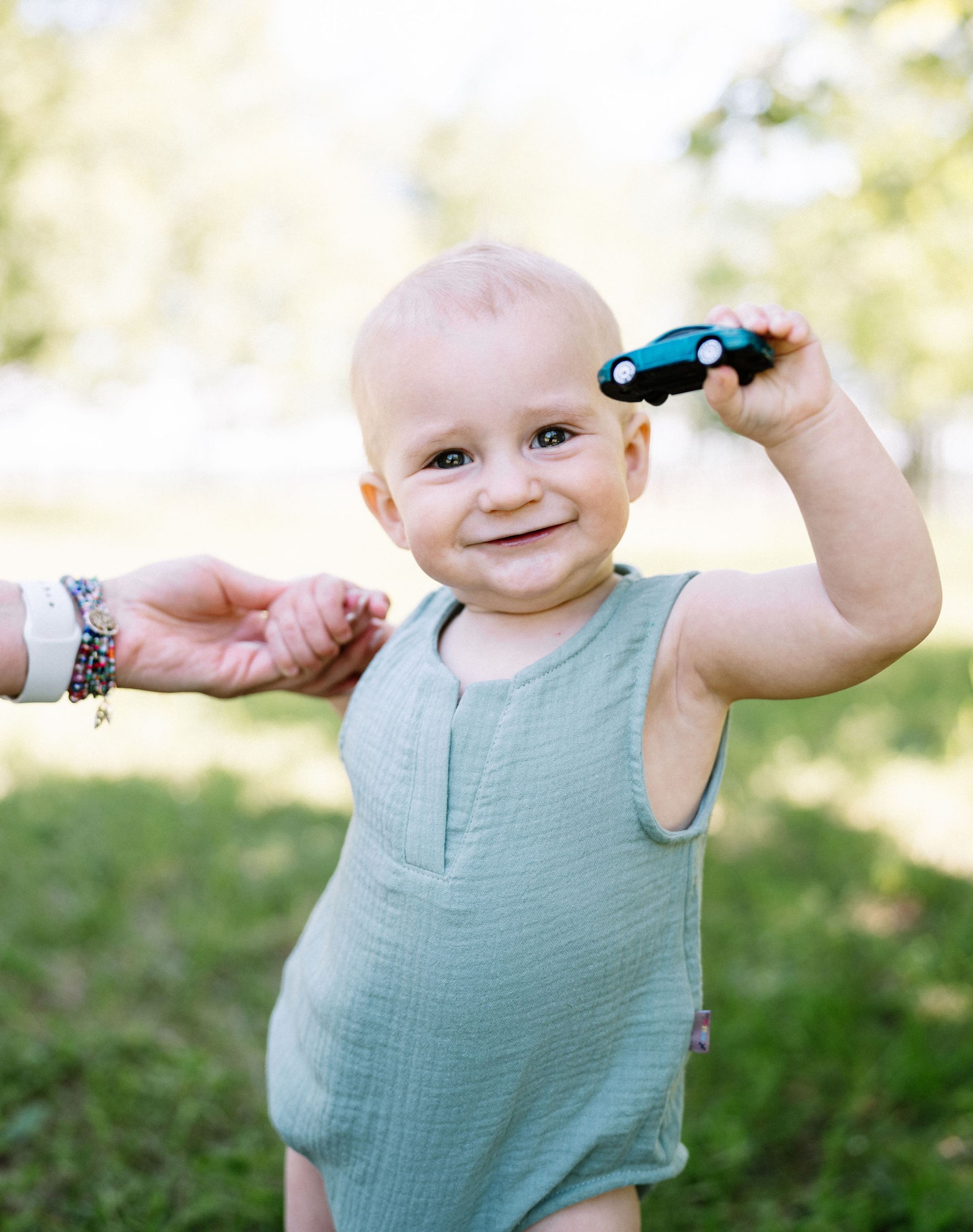 Mušelínové dětské body - OLIVOVÁ