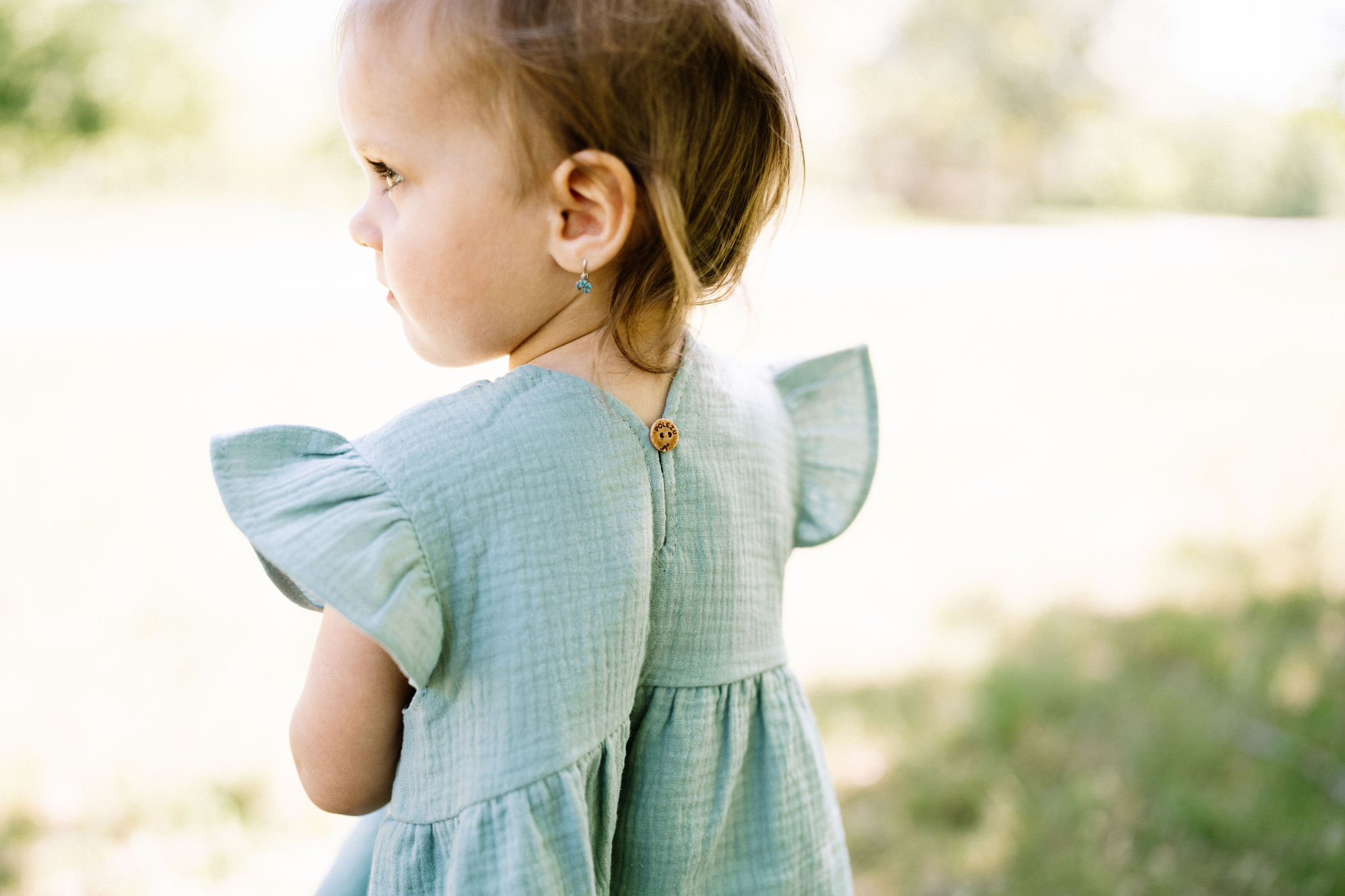 Mušelínové dětské šaty - OLIVOVÁ