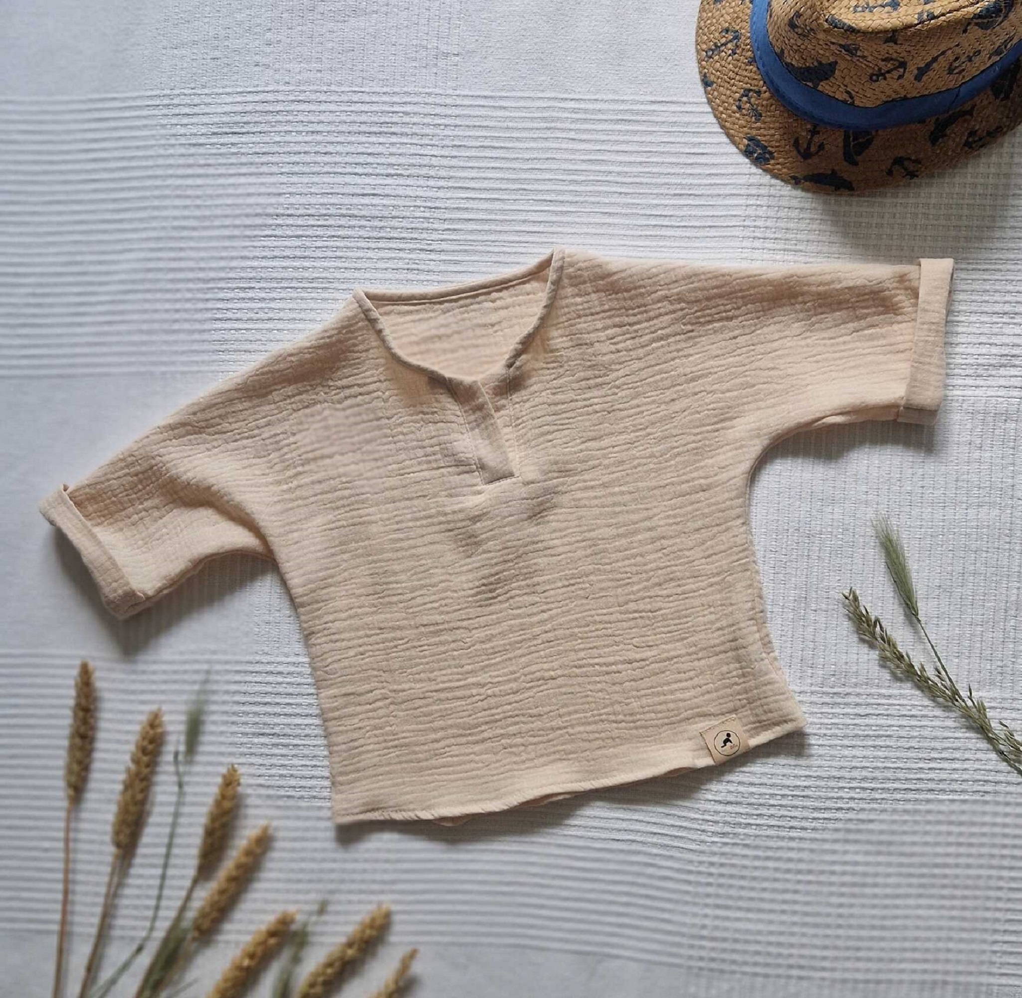 Mušelínové dětské tričko - SMETANOVÁ