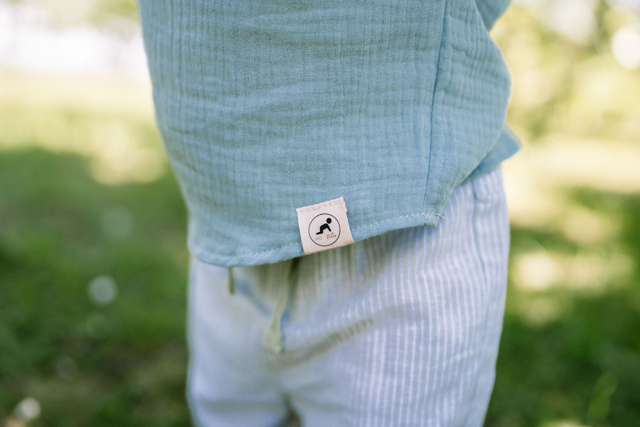 Mušelínové dětské tričko - OLIVOVÁ