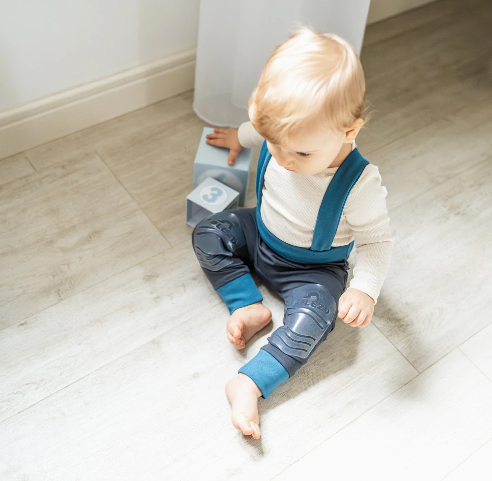 POLEZU+ Protiskluzové kalhoty s kšandami 2v1 - MODRÁ