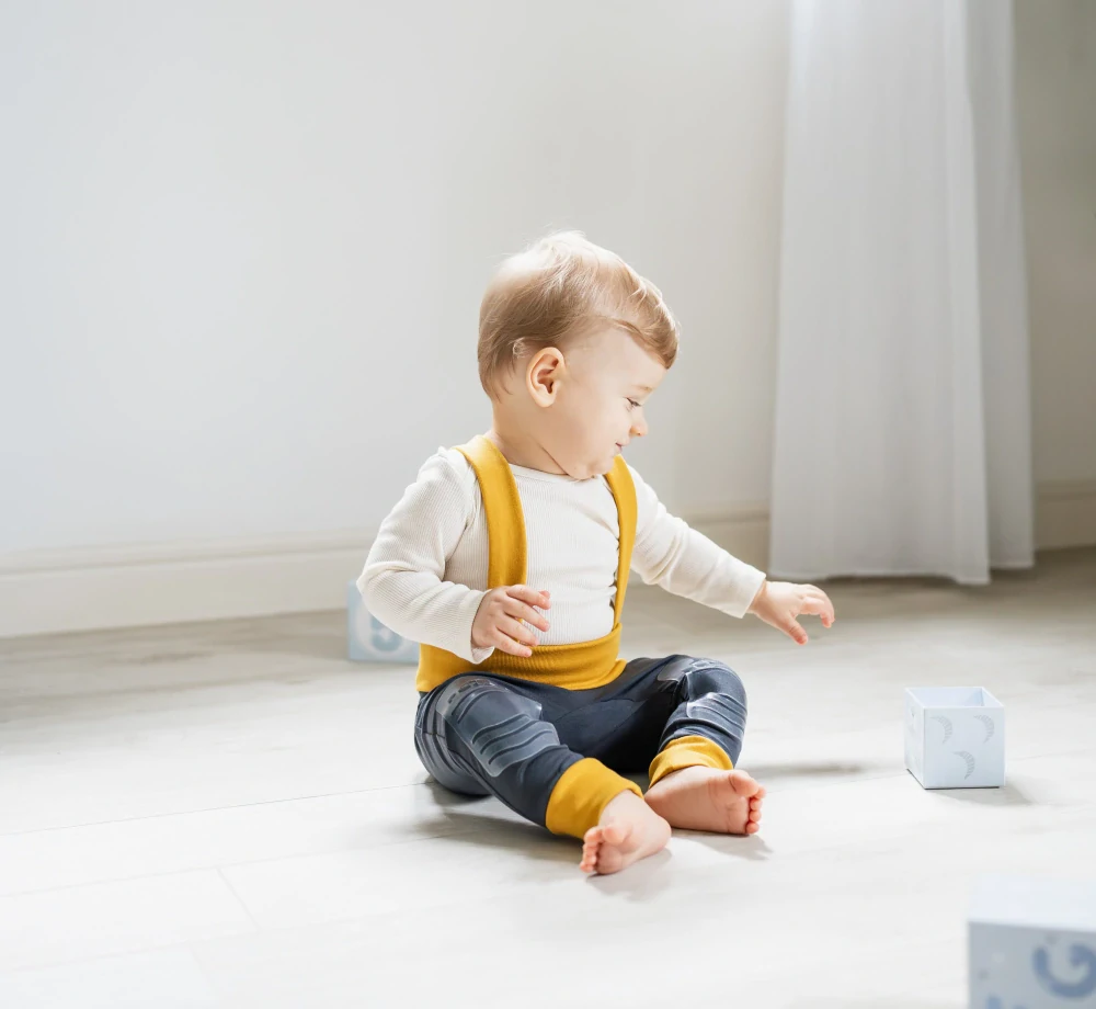 POLEZU+ Protiskluzové kalhoty s kšandami 2v1 - HOŘČICOVÁ