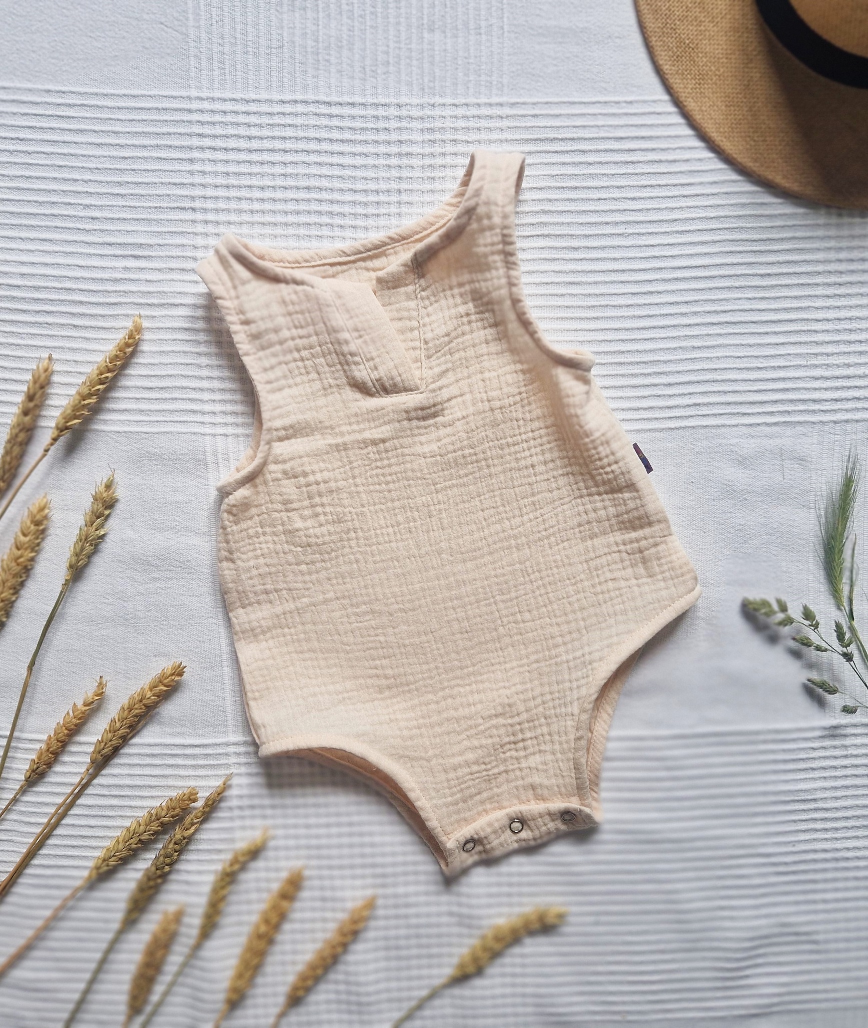 Mušelínové dětské body - SMETANOVÁ