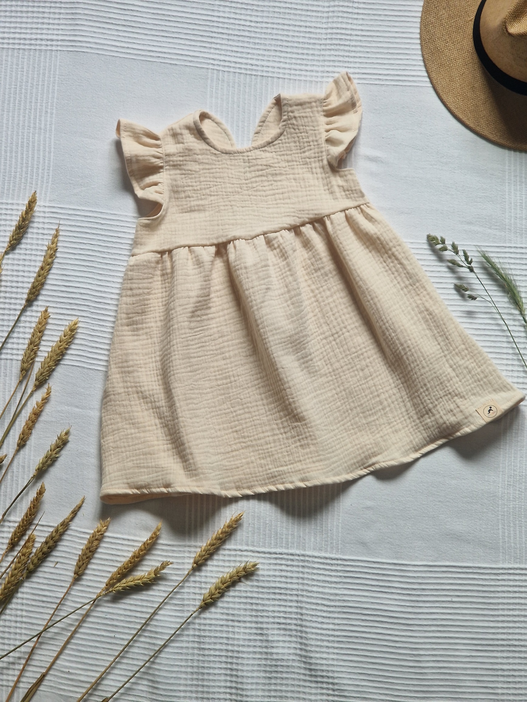 Mušelínové dětské šaty - SMETANOVÁ