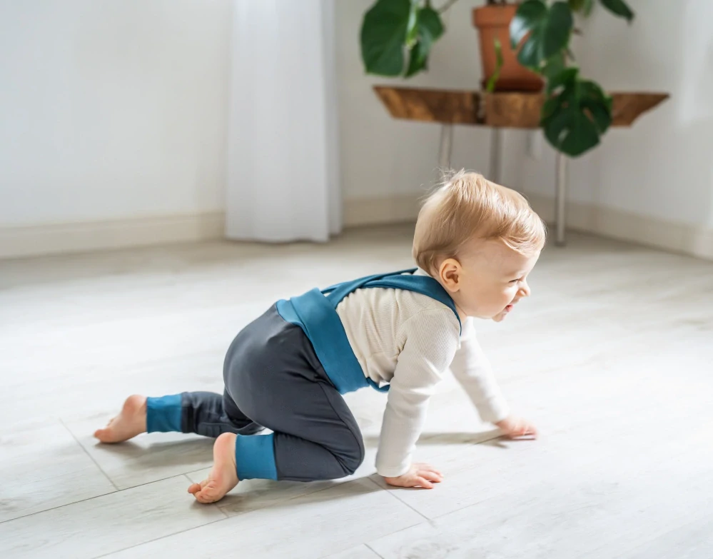 POLEZU+ Protiskluzové kalhoty s kšandami 2v1 - MODRÁ