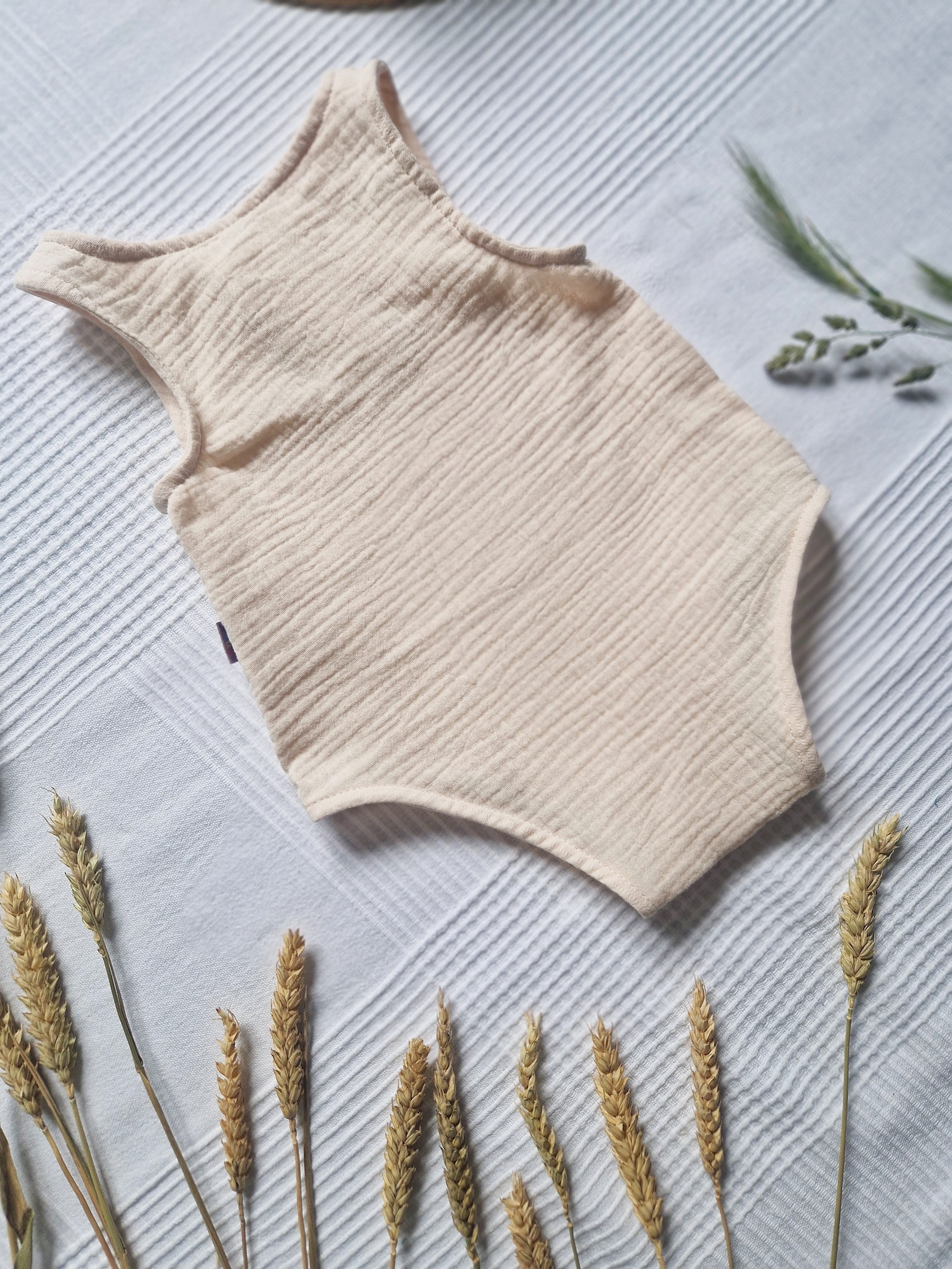 Mušelínové dětské body - SMETANOVÁ