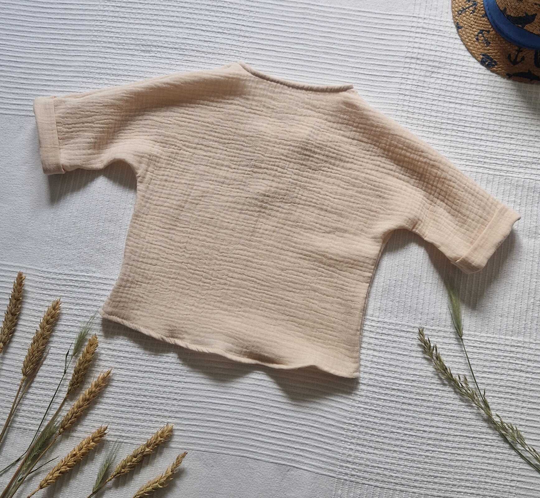 Mušelínové dětské tričko - SMETANOVÁ