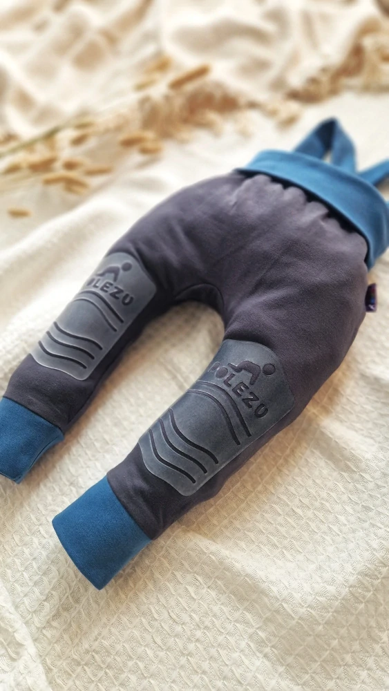 POLEZU+ Protiskluzové kalhoty s kšandami 2v1 - MODRÁ