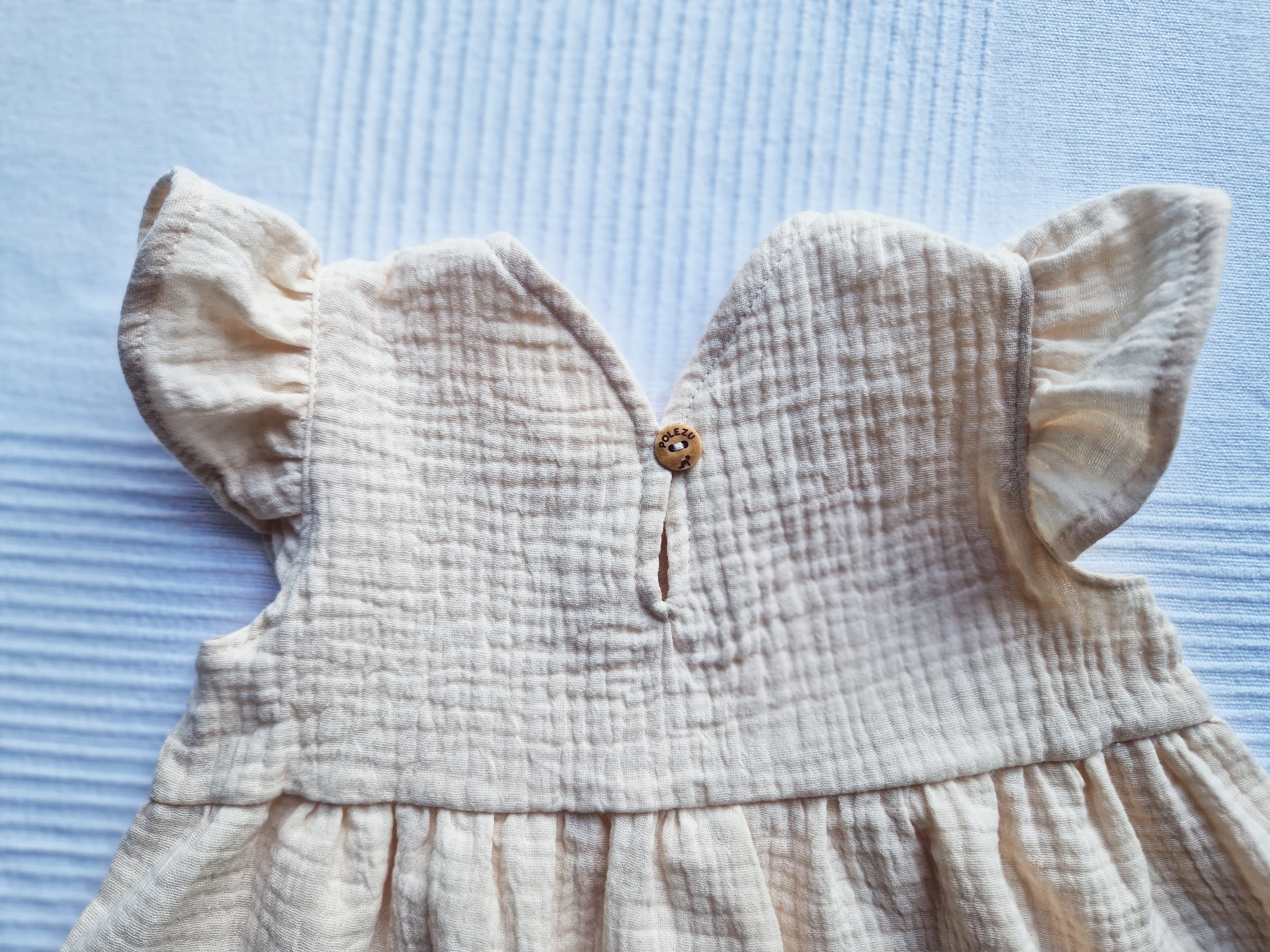 Mušelínové dětské šaty - SMETANOVÁ